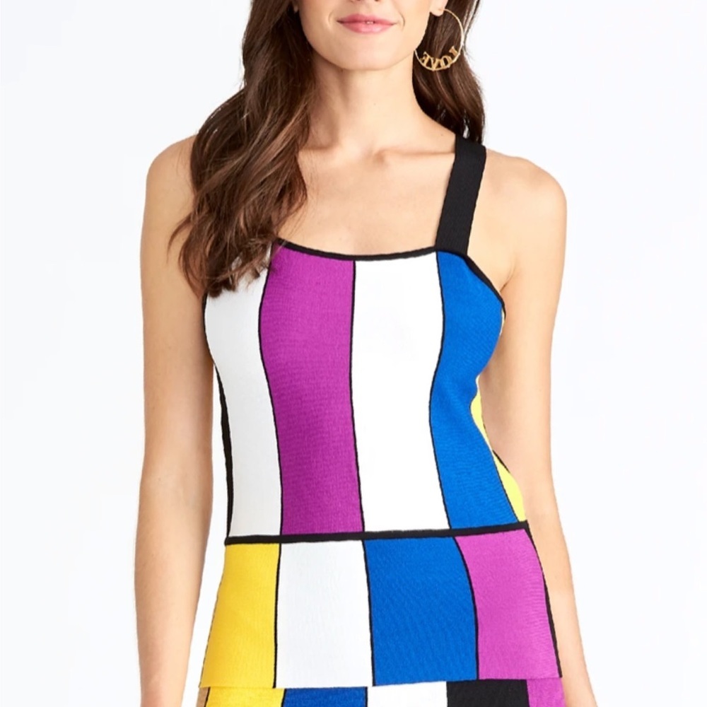 RACHEL Rachel Roy Massima Multicolor Block Tank XS